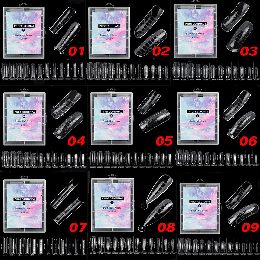 Bộ 120 Móng Tay Giả Trong Suốt Bằng Acrylic