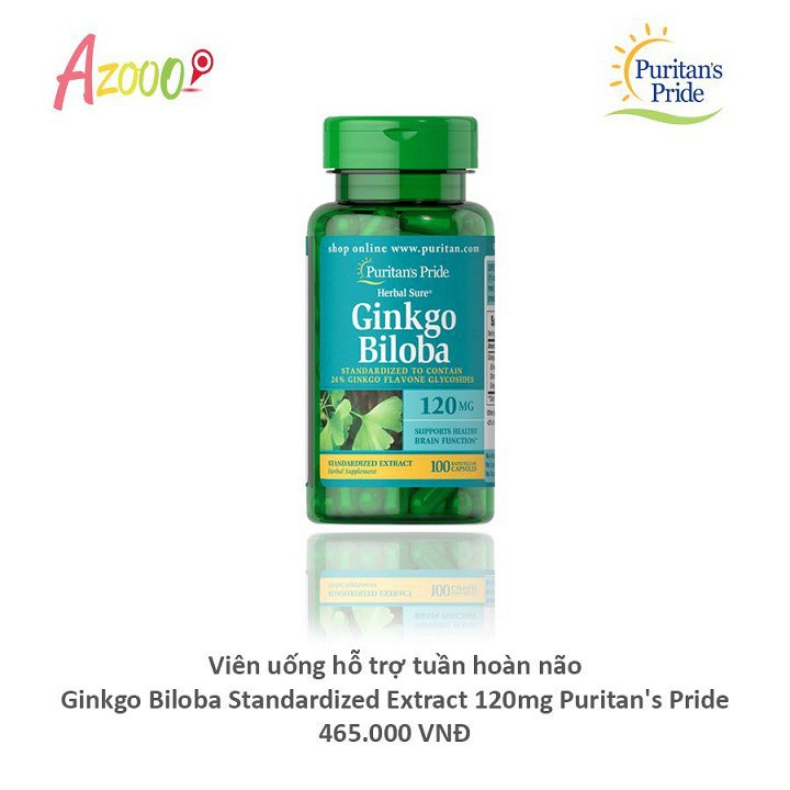 Thuốc bổ não Mỹ Ginkgo Mỹ Biloba Standardized Extract