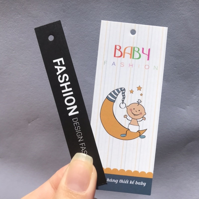 SET bộ 2 NHÃN MÁC TAG QUẦN ÁO-  - Giấy bìa cứng cán màng sang trọNG - set 100 bộ - mẫu 15