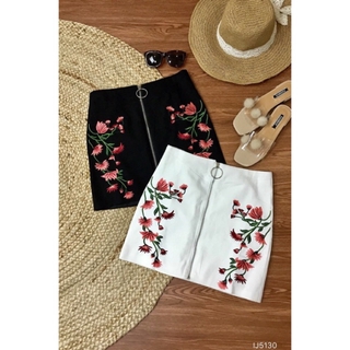 🌺 Chân váy thêu hoa khoá khoen
