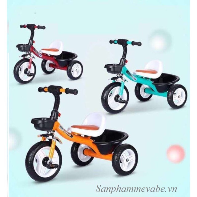 Xe Đạp 3 Bánh Yên Da Giỏ Phía Sau Hàng Cao Cấp Cho Bé từ 2-5 tuổi