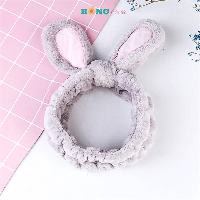 Băng đô rửa mặt tai thỏ màu sắc pastel phong cách Hàn Quốc BD50 - Bờm tóc BÔNG Cài Tóc