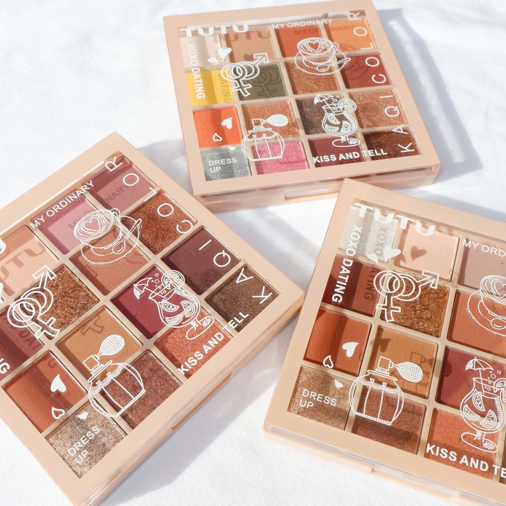 Bảng phấn mắt 16 ô TuTu KaQi Color Eyeshadow Palette có tone nhũ | BigBuy360 - bigbuy360.vn