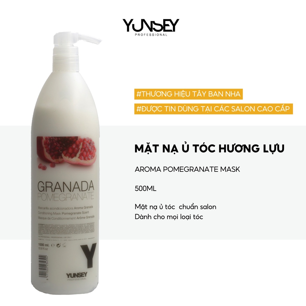 Mặt nạ ủ tóc hương lựu giúp tóc mềm mượt Yunsey Pomegranate Mask 1000ml