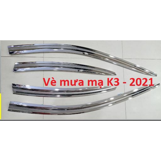 Vè che mưa mạ crom xe Kia K3 2021 - 2022, hàng cao cấp