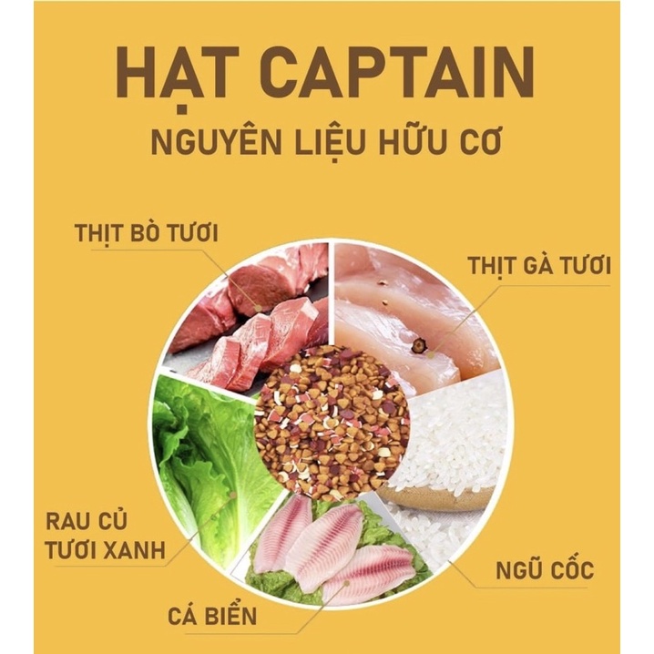 Thức ăn khô cho chó Captain vị phomai, bò, cá hồi và chà bông