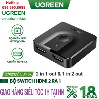 Bộ chia hdmi 1 ra 2 hoặc gộp 2 vào 1 chuẩn hdmi 1.4 ugreen 50966 - hàng chính hãng