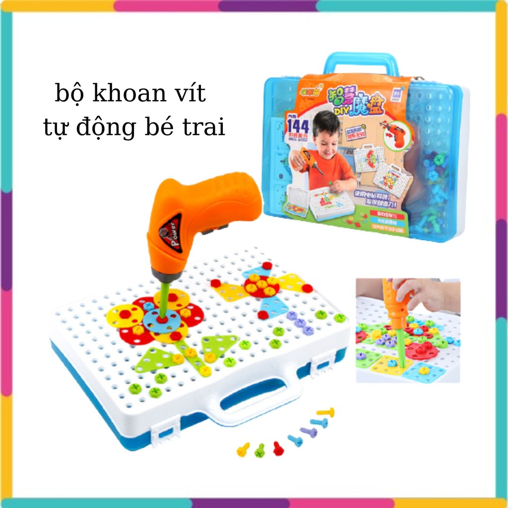 ĐỒ CHƠI LẮP GHÉP HÌNH SÁNG TẠO | BỘ DỤNG CỤ KHOAN VÍT TỰ ĐỘNG CHO BÉ | BỘ MÁY KHOAN ĐIỆN CHO BÉ LẮP RÁP VÀ THÁO RỜI