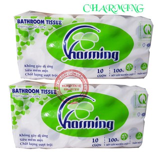 Giấy vệ sinh cuộn lốc 10 cuộn có lõi Charing 500 gr