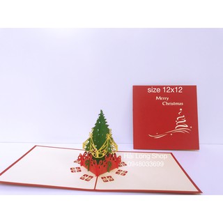 Cây Thông 4  ( hàng rào 1 )  - Noel  - Thiệp 3D