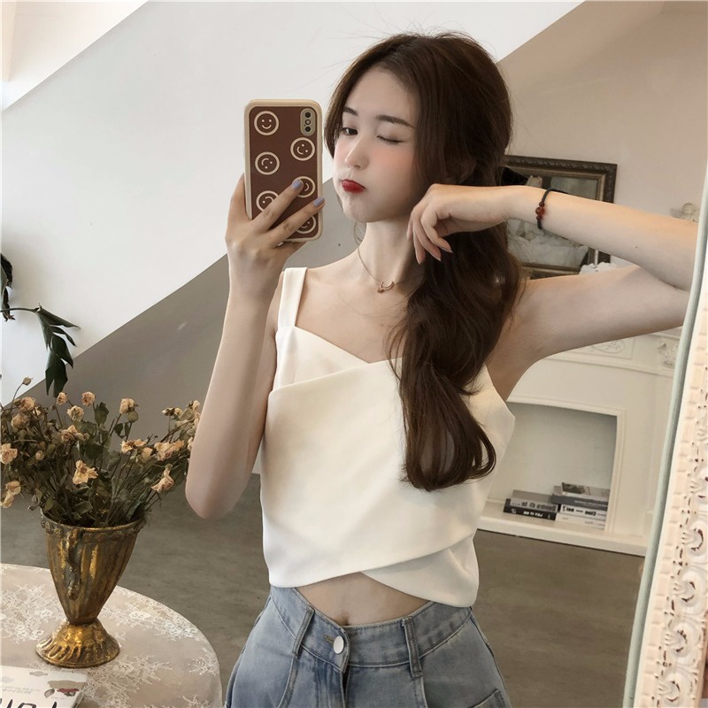 Áo Hai Dây Dáng Ngắn Thời Trang Mùa Hè Cho Nữ