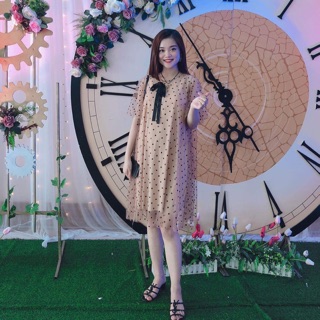 Váy bầu xuông chất voan siêu xinh mẹ bầu mặc tiệc mặc đi cưới mặc diện Tết xinh lắm luôn (ảnh thật khách mặc 100%)