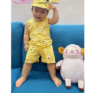 Bộ quần áo ba lỗ vải thun lạnh 3-13kg nhiều mẫu