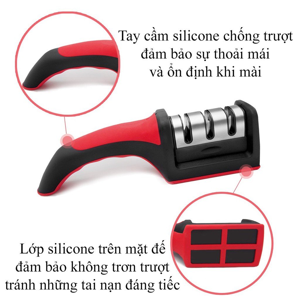 Dụng Cụ Mài Dao Kéo 3 Cấp Độ Cầm Tay , Mài Dao Nhanh Bén Siêu Tiện Lợi