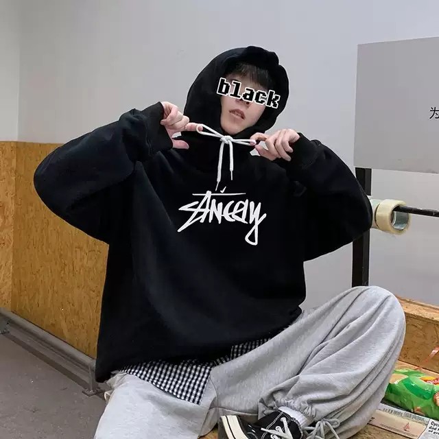 Áo Hoodie Nỉ Ancely Unisex ❤ Áo Nỉ Tay Dài Nam Nữ Dáng Rộng PM10