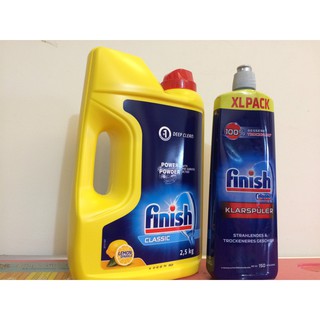 Combo: Bột rửa bát Finish 2,5kg + Nước làm bóng Finish 800ml