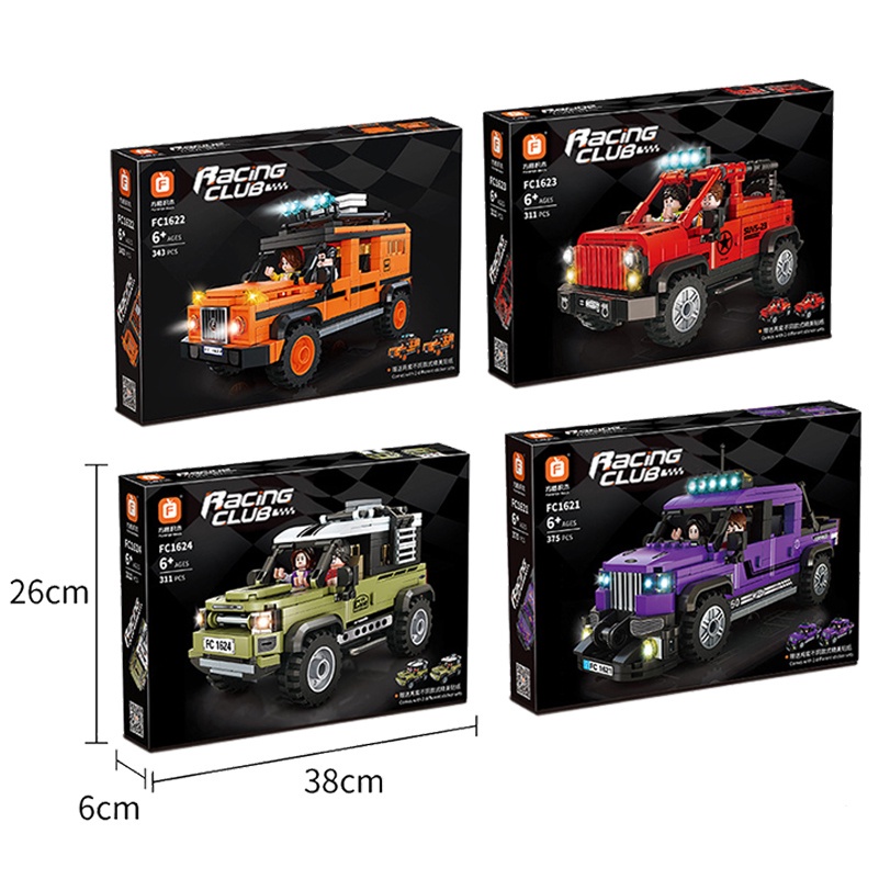 Bộ lắp ráp xe đua đồ chơi xếp hình thông minh cho bé trẻ em 343 chi tiết Gôn đồ chơi