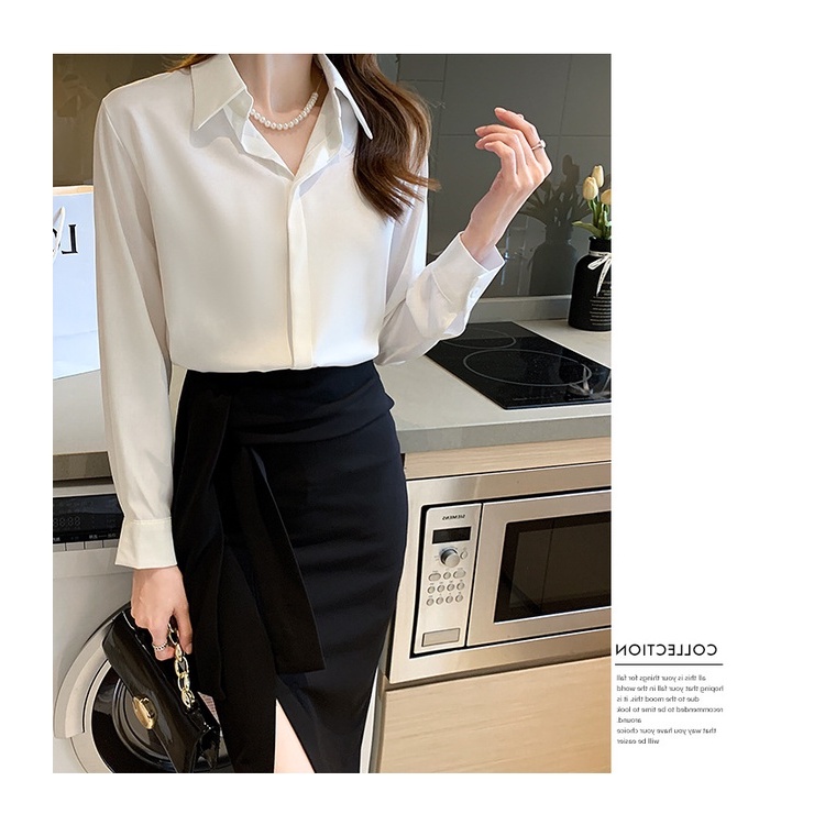 Áo Sơ Mi Nữ Công Sở Màu Trắng Cổ Đức CHIPY Kiểu Hàn Quốc Vintage Ulzzang Form Rộng Dài Tay Đẹp Chất Lụa Cao Cấp A2T | BigBuy360 - bigbuy360.vn