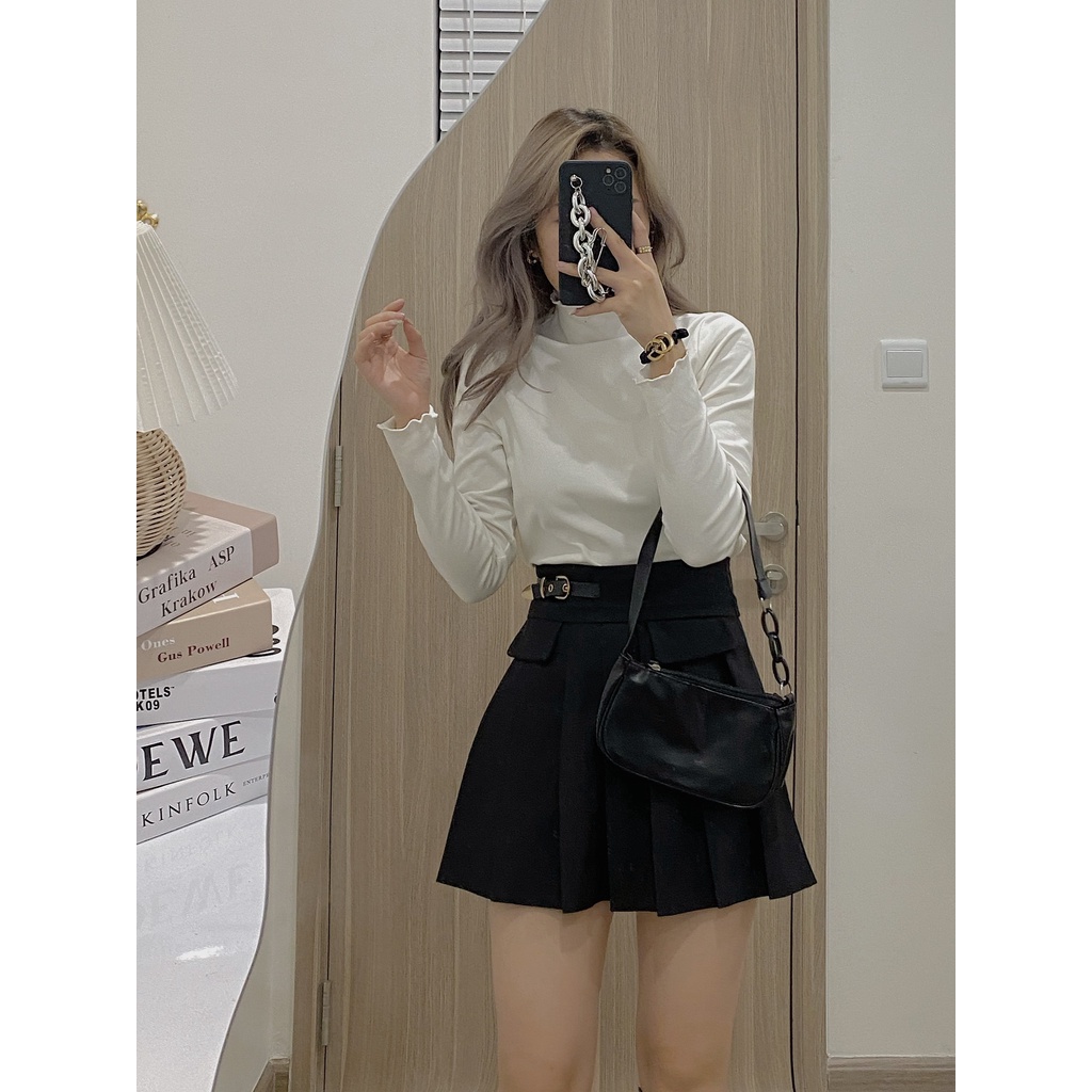 Áo thun ôm cổ xoăn dài tay, Áo giữ nhiệt lót lông cổ bèo Hàn Quốc - Xưởng May Hạnh Hồng | BigBuy360 - bigbuy360.vn