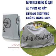 Bạt phủ xe máy chất lượng tốt, chống mưa nắng, bụi bẩn, vải dù pha nilon chống thấm tuyệt đối, áo trùm cả xe