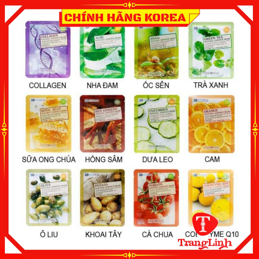 [1 miếng] Mặt nạ 3d Foodaholic hàn quốc - Mặt nạ dưỡng da chính hãng Korea - tranglinhkorea