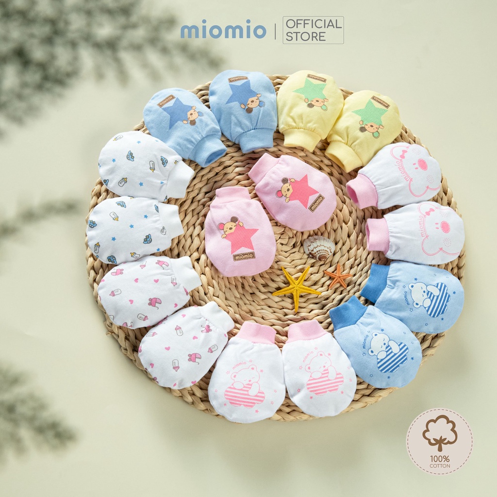 Bao Tay Sơ Sinh Bo MIOMIO - In Hình Cho Bé Trai, Bé Gái, Vải Cotton