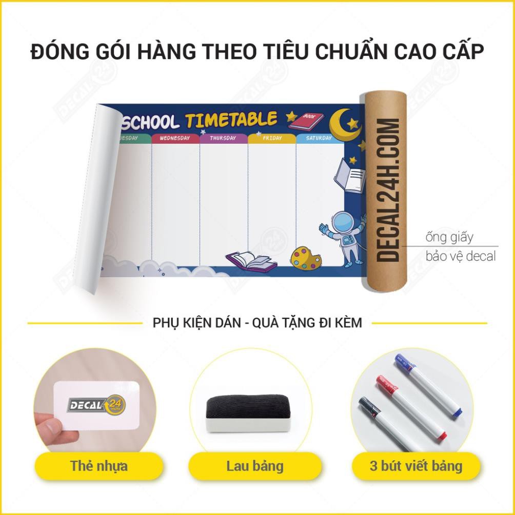 Decal Dán Tường Bảng Trắng Bút Lông - Decal cho bé mua kèm 1 bút lông màu và lau bảng - HÀNG CHẤT LƯỢNG