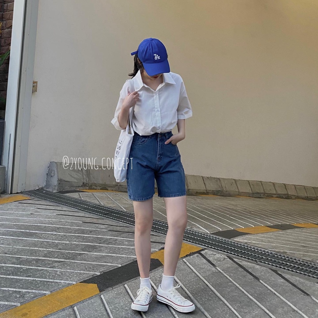 [2YOUNG] [ẢNH THẬT SHOP CHỤP] Quần short jean trơn Q576