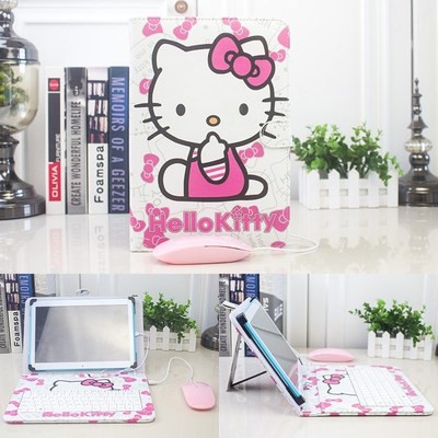 Combo bao da bàn phím + chuột + lót chuột hình Hello Kitty dễ thương