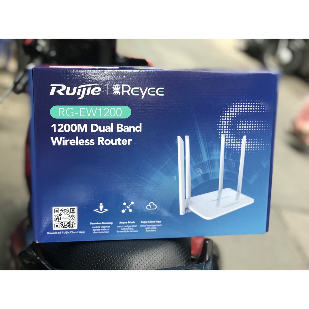 Bộ Phát Wifi Xuyên Tường RuiJie RG-EW1200G Pro 6 Râu Chuẩn AC1300Mbps , RuiJie RG-EW1200 4 Râu - Hàng Chính Hãng