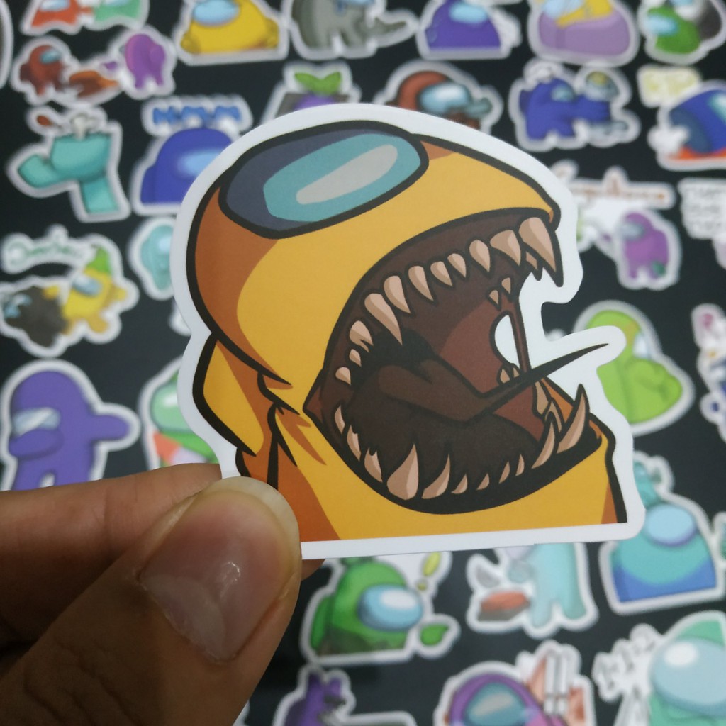 Set 45 sticker graffiti among us không thấm nước dán xe, laptop, mũ bảo hiểm, đàn, guitar, máy tính, điện thoại