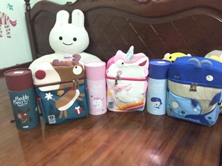 Bình nước cute giữ nhiệt cho bé có ống hút Beddy Bear Hàn Quốc