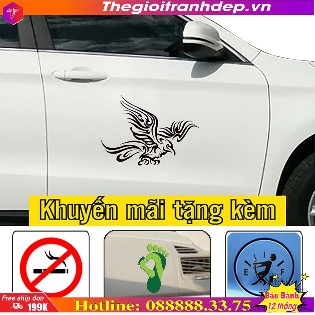 [Sale]-Decal dán xe bán tải, tem trang trí sườn xe hình sinh vật truyền thuyết