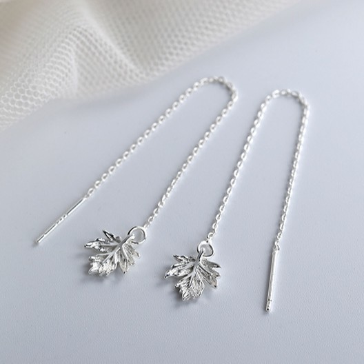 Bông Tai Mạ Bạc 925 Dạng Tua Rua Thời Trang Cho Nữ