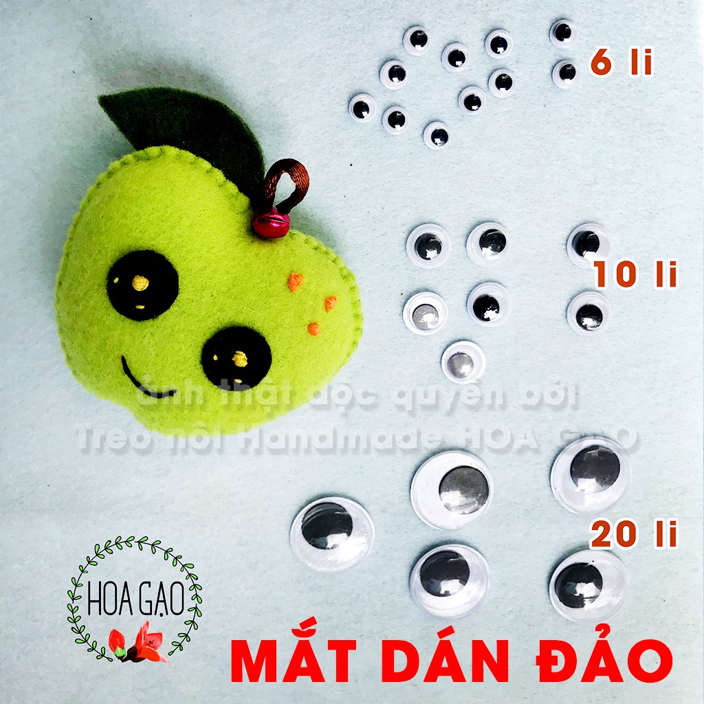 Mắt thú nhựa, mắt đảo đồ chơi handmade HOA GẠO làm treo nôi sách vải tiện lợi, nhanh chóng