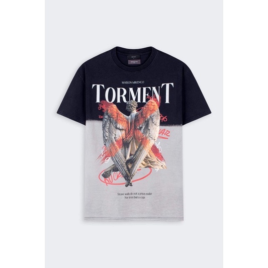 [FREESHIP ĐƠN TỪ 50K] Áo phông Nam Nữ Torment loang phối đen trắng Streetwear Áo Thun Nam Form Rộng Basic