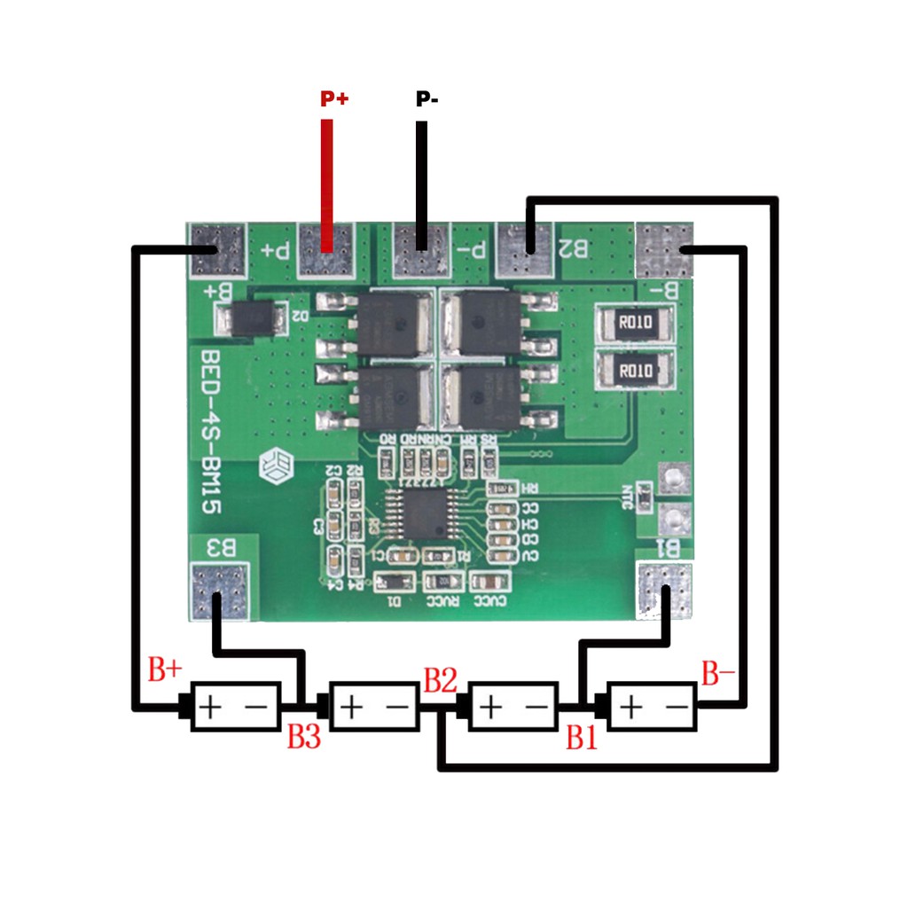 Mạch sạc pin LiFePO4 4S 15A - BMS Lithium iron phosphate 4S 15A