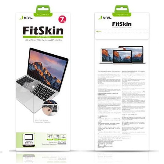 Miếng lót phím cao cấp JCPAL Fitskin trong suốt cho MacBook (Đủ dòng)