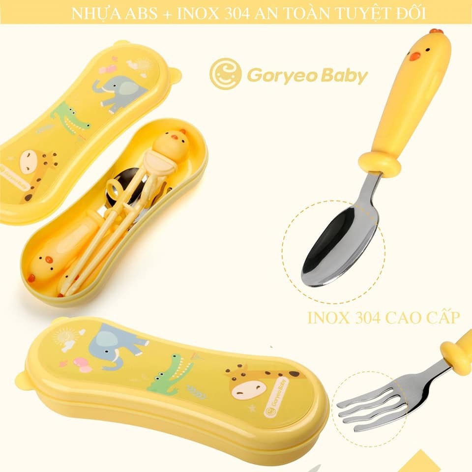 BỘ MUỖNG ĐŨA NĨA TẬP ĂN CHO BÉ THƯƠNG HIỆU GORYEO BABY HÀN QUỐC