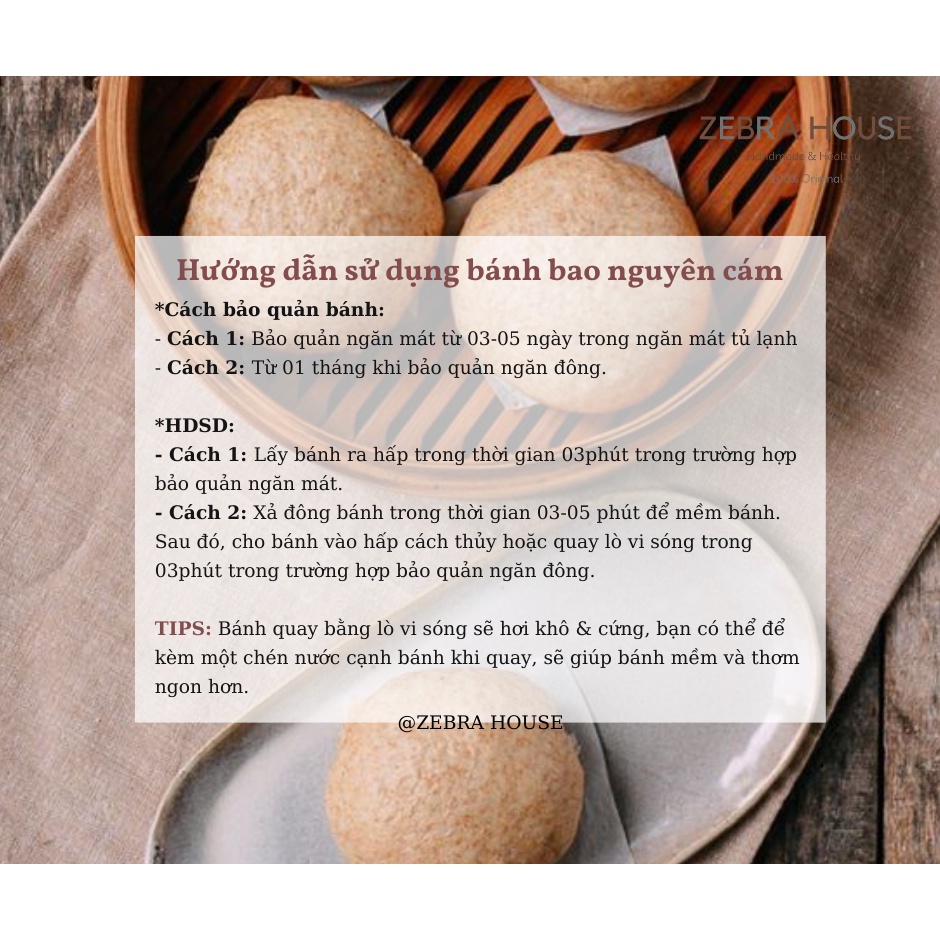 Bánh Bao Nguyên Cám Nhân Gà Nấm Xé Sợi Set 5 Bánh