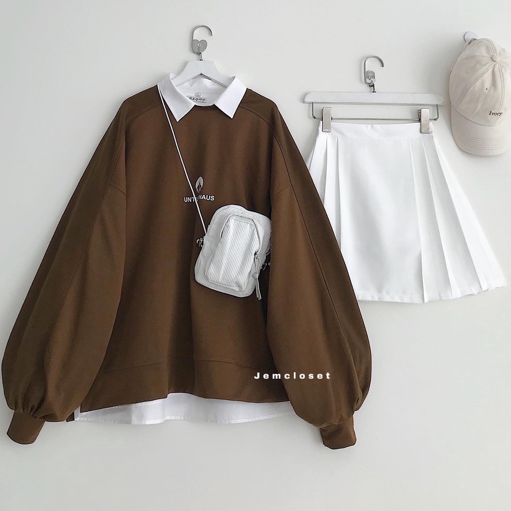 Áo Sweater Ulzzang Basic Nữ Chất Liệu Da Cá Mềm Mịn JEMCLOSET Until In Hình Trước Ngực Màu Sắc Trẻ Trung Năng Động- 1872