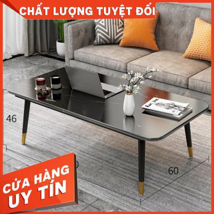 💥Giá rẻ💥 Bàn sofa phòng khách 1m2*60cm mặt gỗ mạ vân đá phủ bóng BAT022