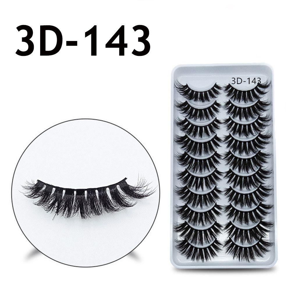 Set 10 Cặp Lông Mi Giả SKONHED Dày Dặn Tạo Hiệu Ứng Trang Điểm 3D Cho Nữ