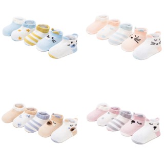 Set 5 đôi tất lưới cổ thấp cho bé TAT03, tất lưới điều hòa cho bé sơ sinh từ 0-3 tuổi