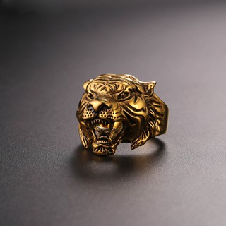 Nhẫn Đầu Hổ Mạ Vàng n14