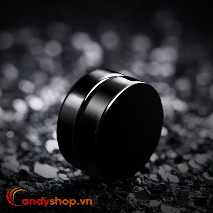 Bông tai nam châm inox 2 mặt tròn đen BNC104 bởi candyshop88