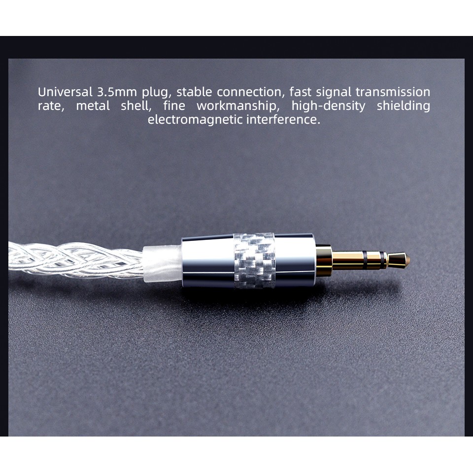 Dây cáp KZ 8 lõi mạ bạc OFC cao cấp cho tai nghe KZ ZSN PRO ZSX AS12 AS16 ASX ZAX DQ6 ZS10 PRO CCA CA16 CSN