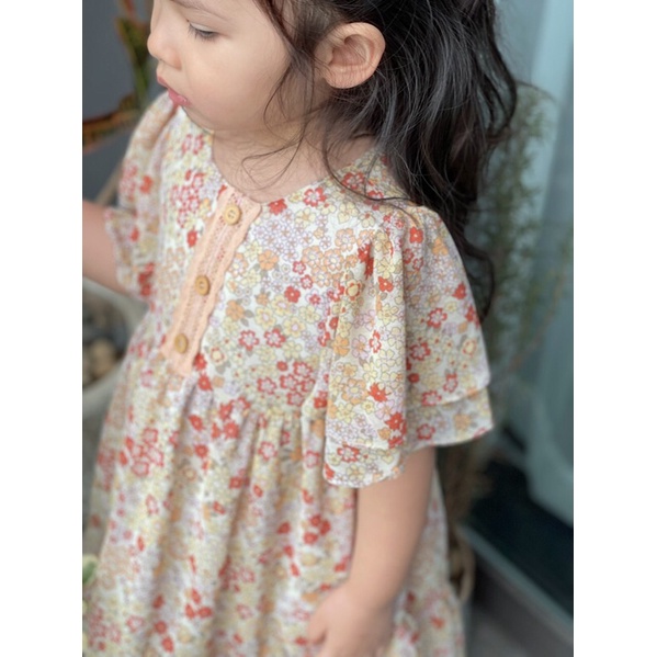 Váy Lennco voan hoa nhí ren cho bé gái