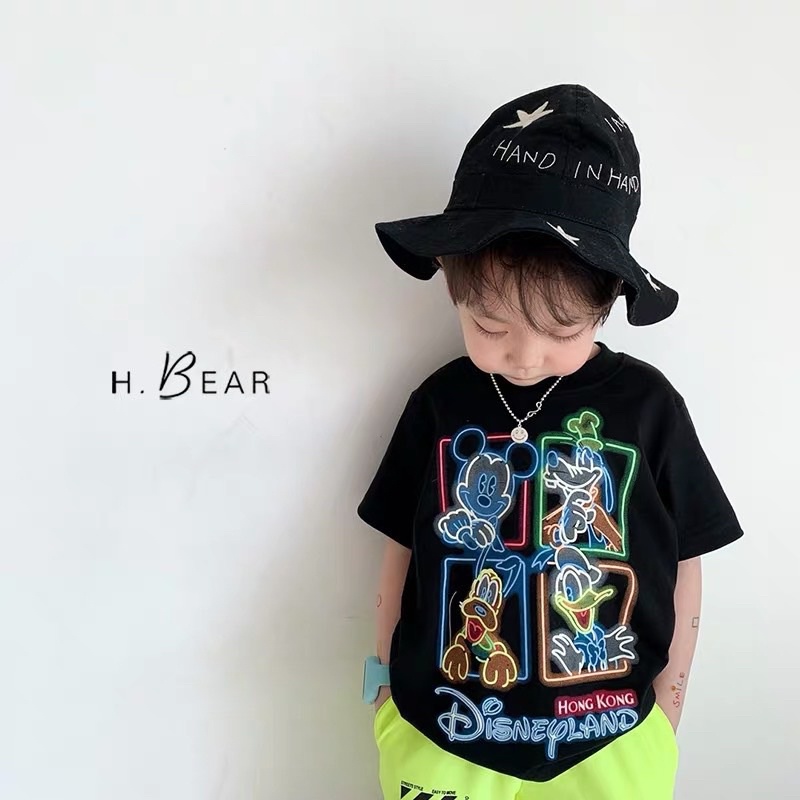 Áo thun tay lỡ unisex hàn quốc Dísney cho bé và gia đình , Samyy_vn