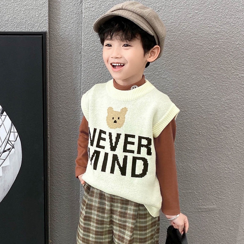 Áo Sweater Dệt Kim Không Tay Phong Cách Thời Trang Xuân Thu 2022 Mới Dành Cho Trẻ Em